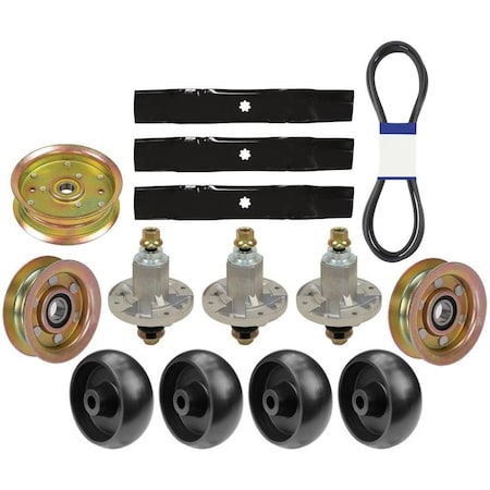 Aic Replacement Parts 210-051, 265-238 One New Mower Deck Rebuild Kit w/ Deck Wheels Fits John Deere LAB40-0229REBUILD-WHEELS